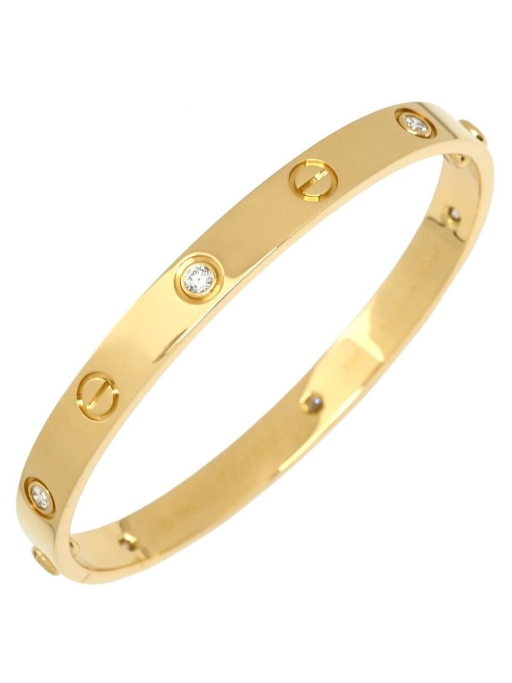 Cartier Bracelet Love Vintage Half Diamond Yellow Gold 17 18k